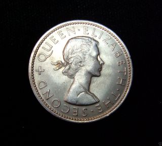 Zealand 1963 Florin Coin C/n Bu Elizabeth Ii photo