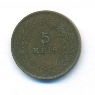 Portugal Coin 5 Reis 1898 Scarce Copper Km 530 photo
