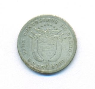 Panama Coin 10 Centesimos 1904 Silver Km 3 Avf photo