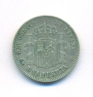 Spain Coin 1 Peseta 1901 Silver Km 706 Vf+ photo