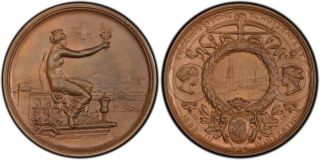Switzerland Winterthur 1895 Bronze Shooting Medal Pcgs Ms66bn State Brown photo