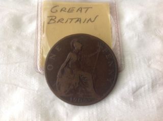 1902 Great Britain Large Penny photo
