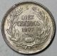 1907 Chile Unc Silver 10 Centavos (50% Silver Condor Bird) Coin South America photo 1