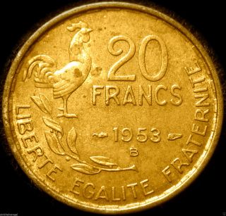 France - 1953b 20 Franc Coin - Great Coin - Combined S&h Discounts photo