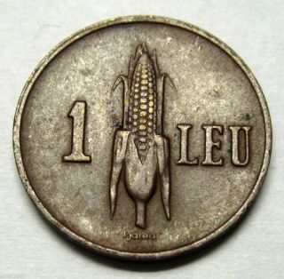 Romania Kingdom 1 Leu 1940 Coin Km 56 Corn photo