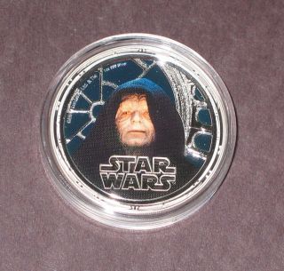 2011 Niue 2$ Star Wars Dark Side 1 Oz Pure Silver Proof Coin - Emperor Palpatine photo