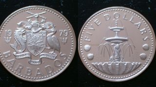 Barbados / 1979 - Five Dollars / Silver Coin photo