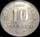 German Empire 1917a 10 Pfennig Coin - World War 1 Coin - Great Coin Germany photo 1