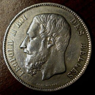 1870 Leopold Ii 5 Francs photo
