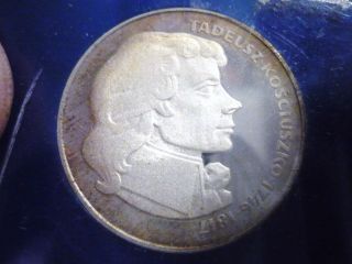 1976 Tadeusz Koscuiszko 100 Zlotych Poland Silver Proof Coin photo