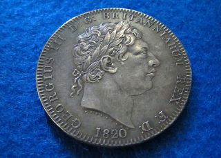 1820 Lx Great Britain Silver Crown - George Iii - Sharp Xf - photo