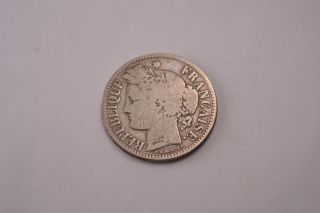 1871 K Silver Deaux (two) 2 Francs France photo