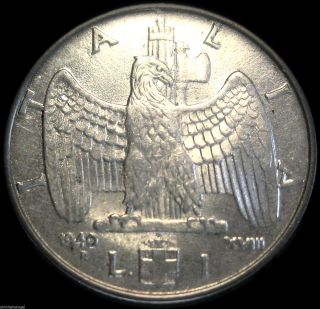 Kingdom Of Italy - Italian 1940r Lira Coin - Great Coin Ww Ii photo