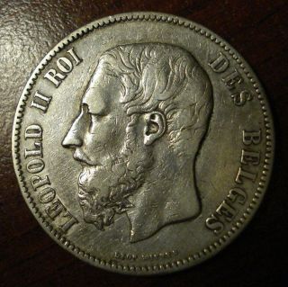 1871 Leopold Ii 5 Francs photo