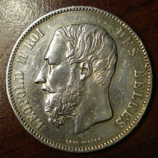 1873 Leopold Ii 5 Francs photo