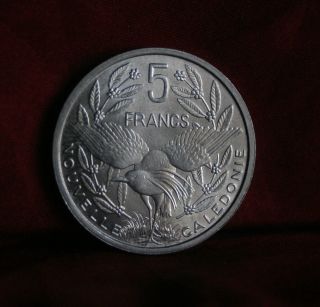 Caledonia 5 Francs 1952 World Coin Kagu Bird Seated Liberty France photo