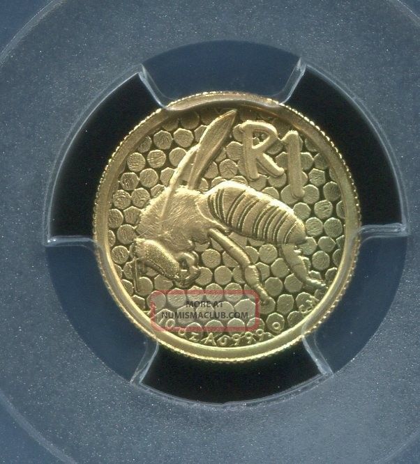 Pcgs Secure+ South Africa 2011 R1 African Honey Bee Pr70dcam Gold Coin
