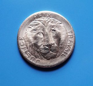 1965 Congo Democratic Republic 10 Francs Coin Lion Most Recalled - Melted photo