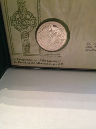 St.  Patricks Day Commemorative Medal And Cachet 1972 Franklin photo