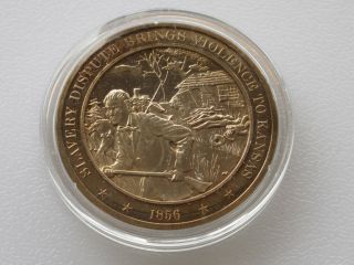 Slavery Dispute Violence To Kansas Bronze Medal A9271 photo