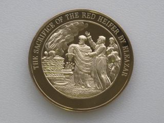Sacrifice Of The Red Heifer Bronze Medal Franklin Thomason Bible D3779 photo