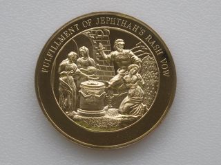 Jephthah ' S Rash Vow Bronze Medal Franklin Thomason Bible D3804 photo