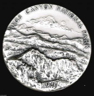 King Canyon National Park Medal Silver Medallic Art Co.  N.  Y.  High Relief photo