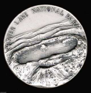 Crater Lake National Park Medal Silver Medallic Art Co.  N.  Y.  Box photo