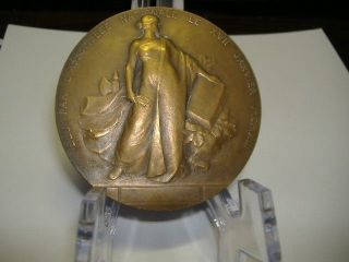 Rare French Leon Deschamps Bronze Medal L ' Assemblee Nationale Xvii Janvier 1913 photo