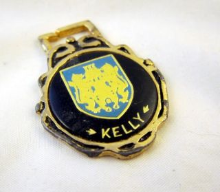 Metal Buckle Irish Kelly Family Crest Coat Of Arms Gold Tone Black Blue Shannon photo