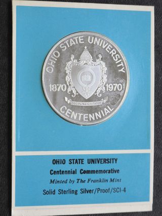 Ohio State University Centennial Commemorative Silver Medal Franklin C2665l photo