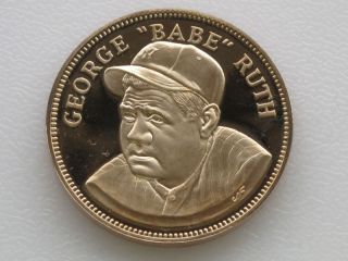 1971 George Babe Ruth Proof Franklin Bronze Art Medal A8171 photo