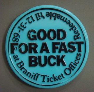 Good For A Fast Buck At Braniff Ticket Office,  Time Is Money (light Blue) photo