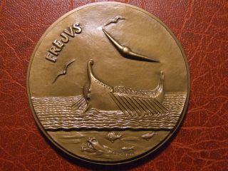 Art Deco City Of Frejus Colonia Pacensis Galley Medal By Courbier photo