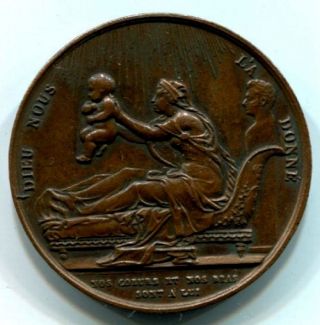 Medal Issued Public Subscription Commemorating The Birth Of The Duc De Bordeaux photo