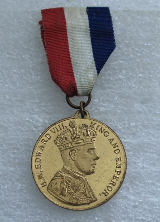 Edward Viii Gilded Bronze Coronation Medal 12 May,  1937 Near photo
