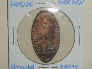 Elongated Copper Plated Zinc Penny Souvenir Of Seaside,  Oregon photo