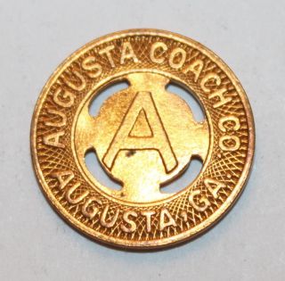 Vintage Die Cut Transit Token Augusta Coach Co.  Augusta Ga Good For One Fare Bus photo