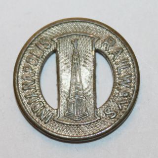Vintage Die Cut Transit Token Indianapolis Railway Good For One Fare photo