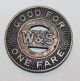 Vintage Die Cut Bus Token Woodlawn & Southern Motor Coach Co.  W&s For One Fare Exonumia photo 2