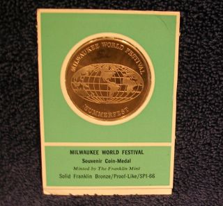 Milwaukee Summerfest Souvenir - Franklin - Proof - Like Specimen Coin Medal photo