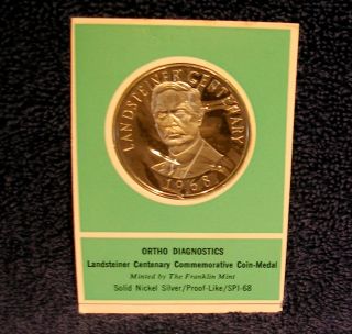 Ortho Diagnostics Lansteiner - Franklin - Proof - Like Specimen Coin Medal photo