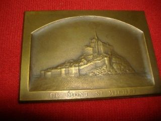 Rare 1901 Art Nouveau J Picaud French Bronze Medal - Le Mont St Michel photo