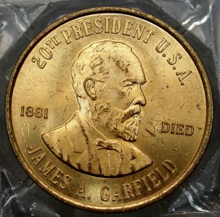 James A.  Garfield 20th President Of The U.  S.  A.  Brass Collector Token. . .  9632 photo