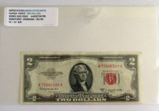 Us Two Dollar Red Label Note Series 1953c Issue photo