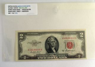 Us Two Dollar Red Seal Note Series 1953a Issue photo
