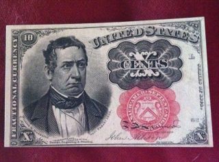 Gem Uncirculated 5th Issue Short Key United States 10 Cents Fractional Currency photo