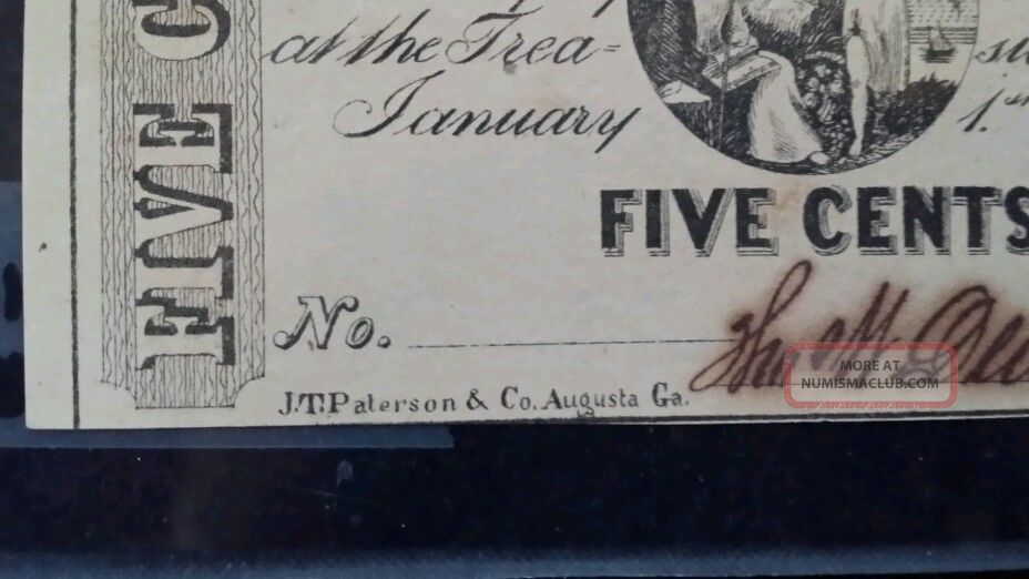 cent confererate bank note 1863