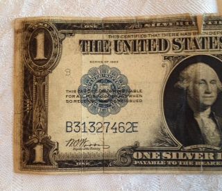 Large 1923 $1 Dollar Bill Silver Certificate Note Us Currency Signed Woods/white photo