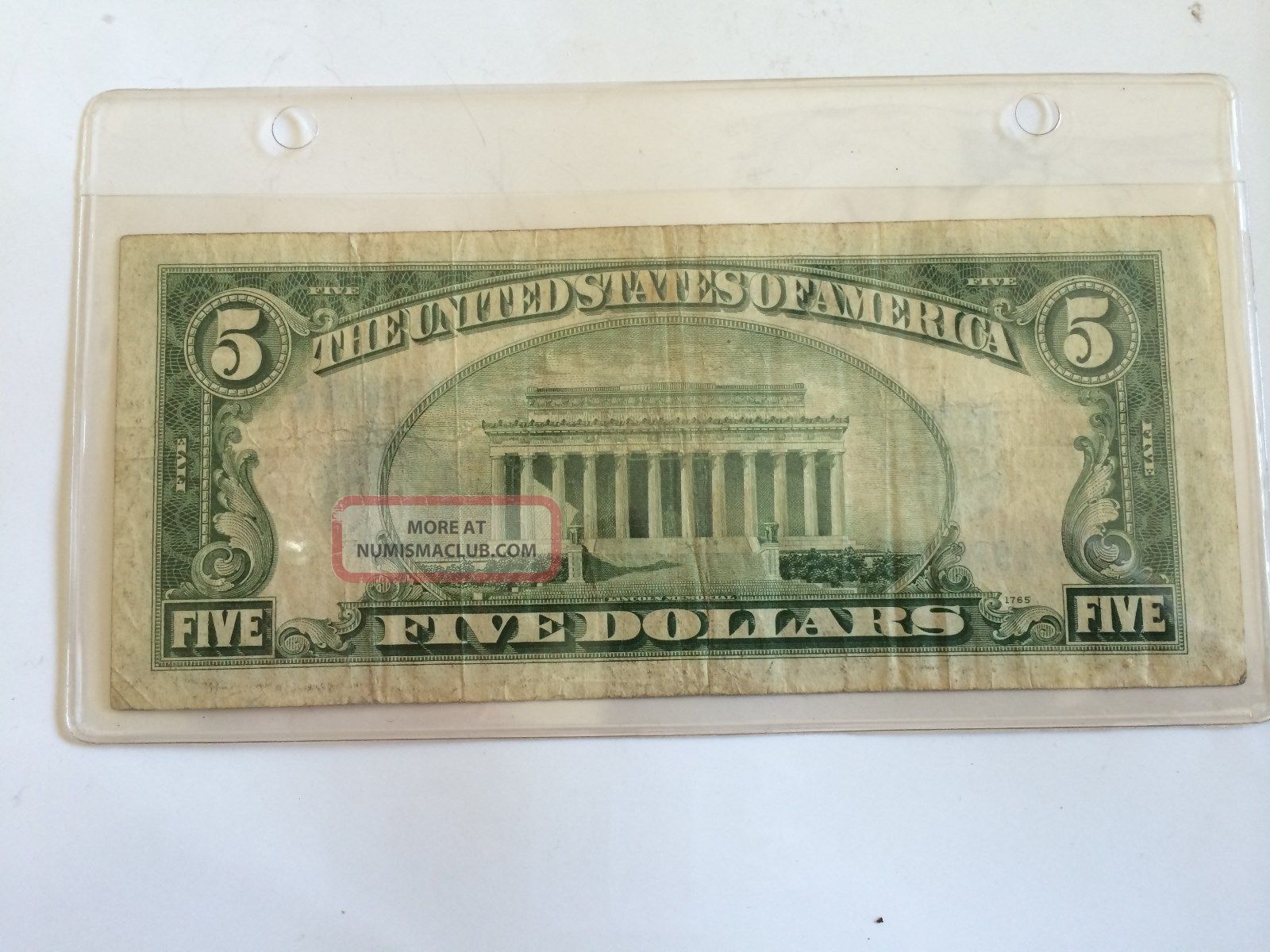 Series 1934 C $5 Silver Certificate Blue Seal With Star